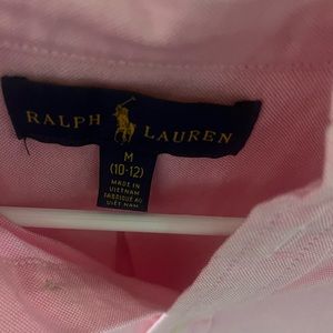 Boys Pink button down Polo, excellent condition, size medium(10-12)